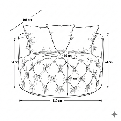 Luxury Oversized Velvet Cuddle Chair