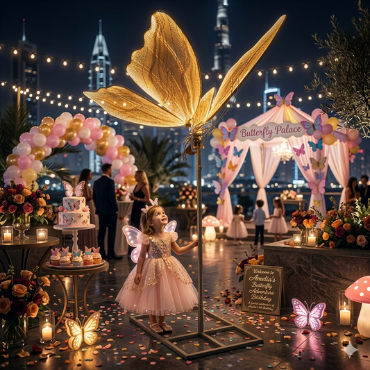 Luxury Butterfly Sculpture Floor Stand – Decorative Metal Art Display for Home & Event Décor