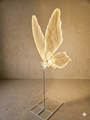 Luxury Butterfly Sculpture Floor Stand – Decorative Metal Art Display for Home & Event Décor