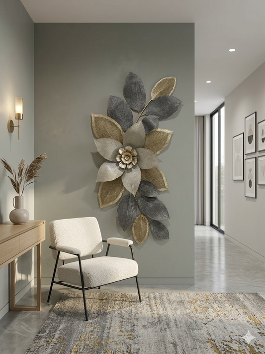 Luxury Metal Wall Art Décor – Modern Decorative Wall Sculpture for Living Room & Hallway