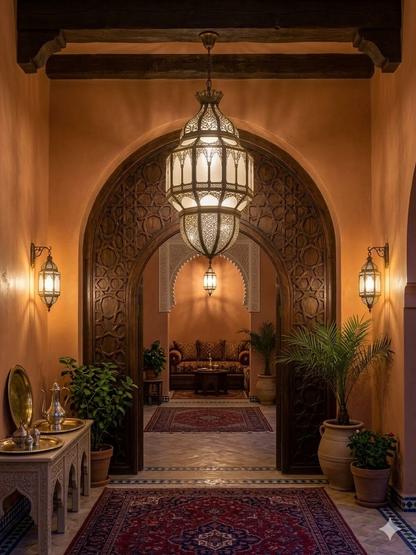 Luxury Arabic Hanging Lantern – Moroccan Style Metal & Glass Pendant Light