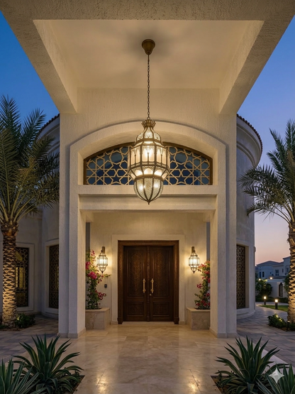 Luxury Arabic Hanging Lantern – Moroccan Style Metal & Glass Pendant Light