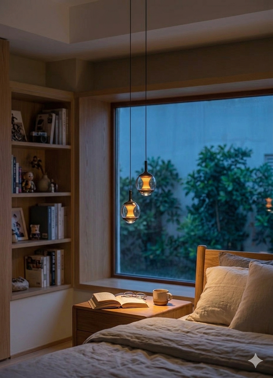 Modern Glass Globe Hanging Pendant Light – Elegant Single Focus Lamp