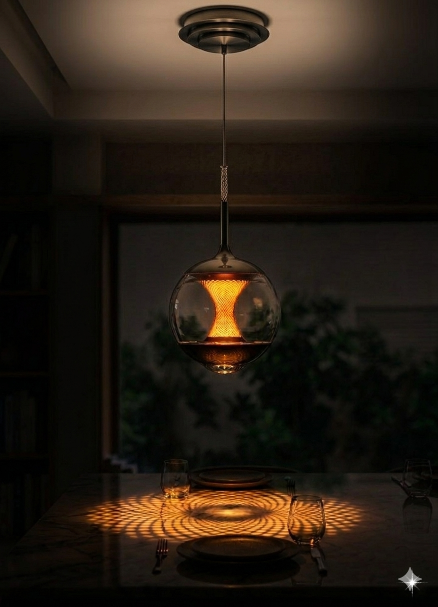 Modern Glass Globe Hanging Pendant Light – Elegant Single Focus Lamp