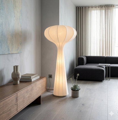 Modern Mushroom Floor Lamp – Sculptural Paper Standing Lamp