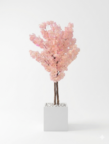 Premium Artificial Cherry Blossom Tree - 150cm Tall, Yellow/Pink Blossoms