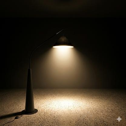 Modern Black Arc Floor Lamp with Gold Inner Shade – Elegant Standing Lamp for Living Room & Bedroom