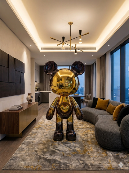 Luxury Bear Gift Sculpture Lamp – Modern Decorative Art Collection