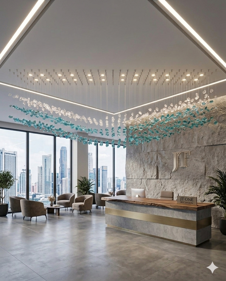 Custom Crystal Wave Chandelier – Modern LED Hanging Light for Ceiling