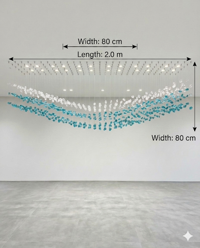 Custom Crystal Wave Chandelier – Modern LED Hanging Light for Ceiling