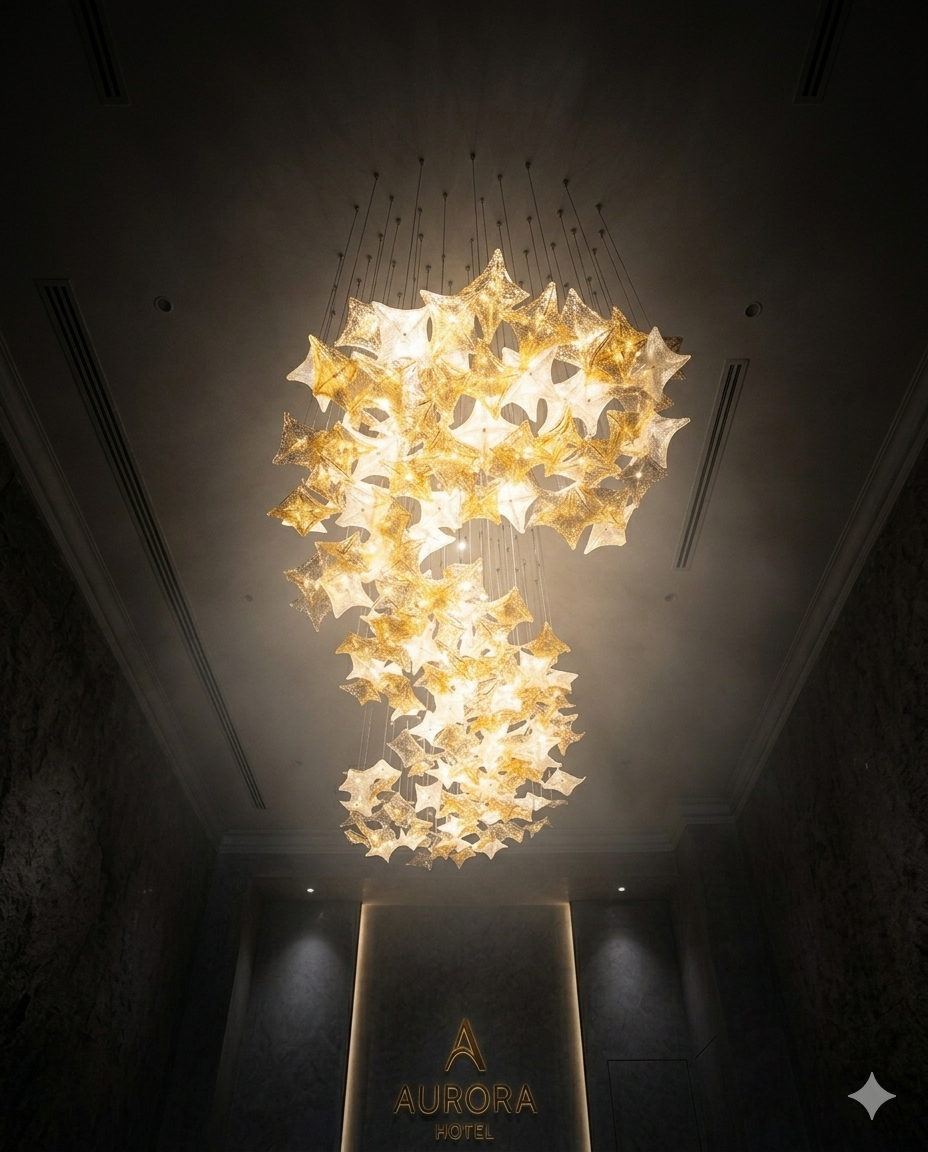 Custom Modern Crystal Hanging Chandelier – Luxury LED Ceiling Light Orange White