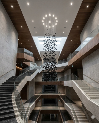 Luxury Black Crystal Spiral Chandelier – Custom Modern High Ceiling Staircase Hanging Light