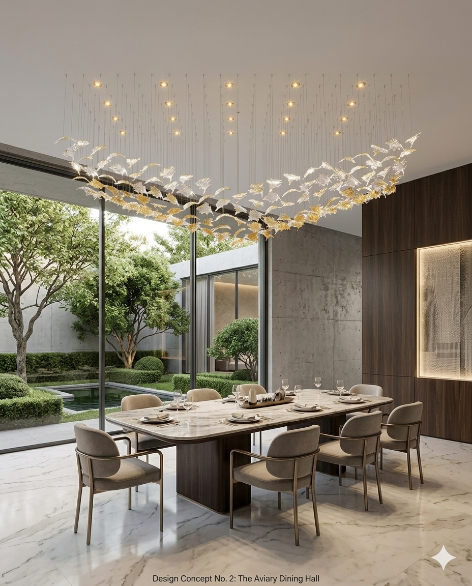 Aurelia Custom Suspended Glass Leaf Chandelier – Orange & White (2M x 80cm)