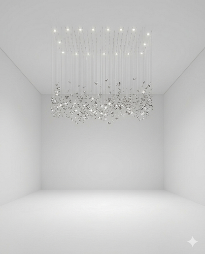 Custom Silver Crystal Butterfly Chandelier - Height Adjustable (1.5cm - 2m) | Modern Luxury Flying Butterfly Ceiling Light