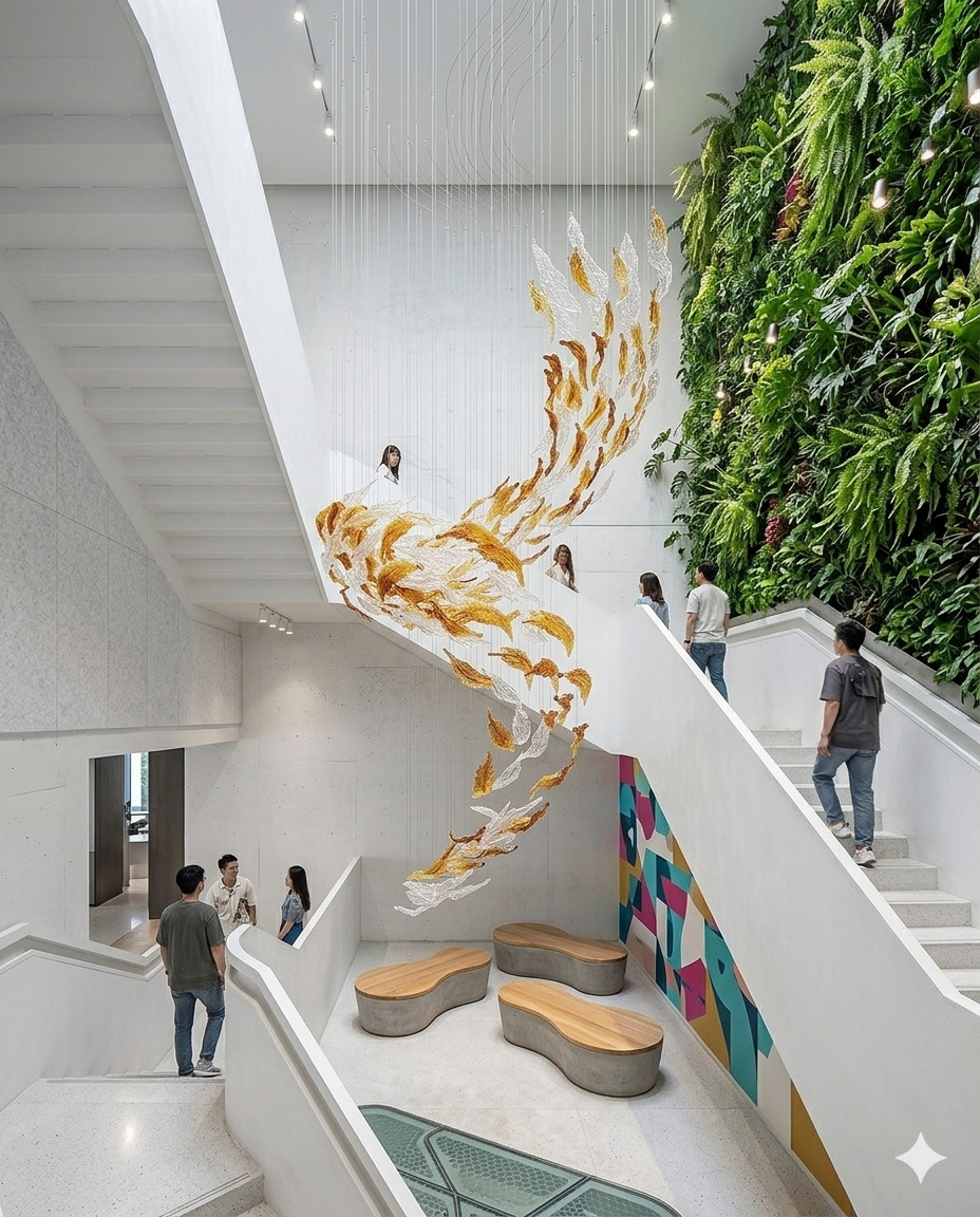 Custom Art Glass Leaf Chandelier - Luxury Modern 3M Fixture