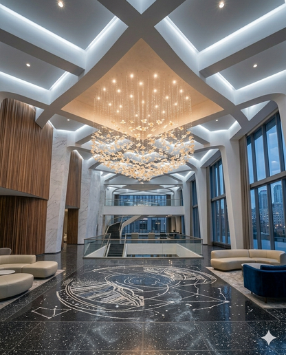 Custom Glass Leaf Chandelier, Heart-Shaped | Modern Luxury Pendant Light (1M & 2M Sizes)