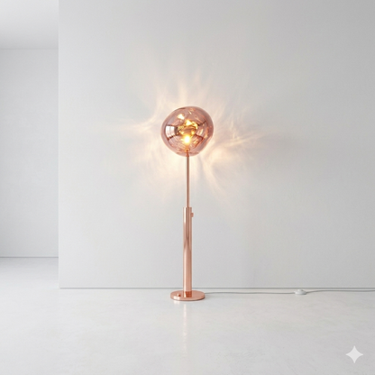 Luxury Melt Lava Floor Lamp – Adjustable Rose Gold Standing Lamp with Stainless Steel Body