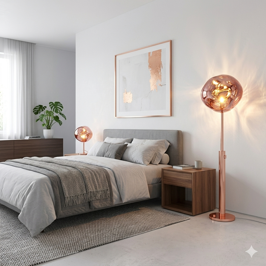 Luxury Melt Lava Floor Lamp – Adjustable Rose Gold Standing Lamp with Stainless Steel Body