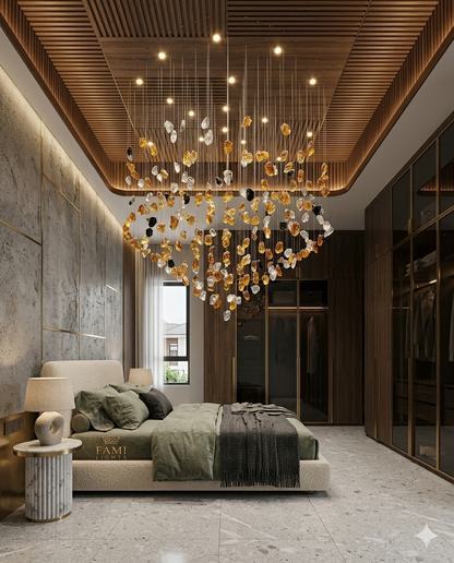 1 Meter Round Custom Chandelier | Modern Multi-Color Ceiling Light