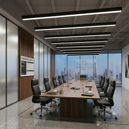 Modern LED Linear Suspension Light 120/240mm, Matte Black & White 3000K-6500K CCT Switchable