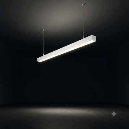 Modern LED Linear Suspension Light 120/240mm, Matte Black & White 3000K-6500K CCT Switchable