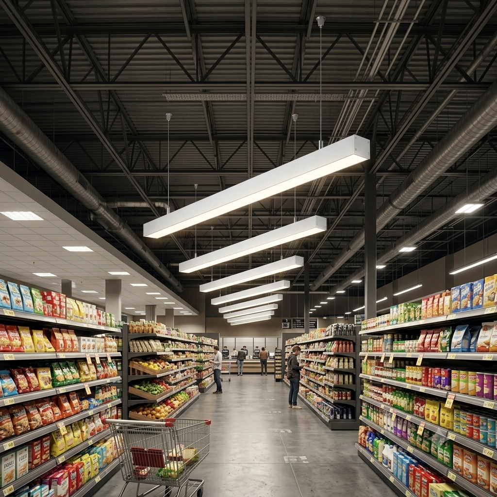 Modern LED Linear Suspension Light 120/240mm, Matte Black & White 3000K-6500K CCT Switchable