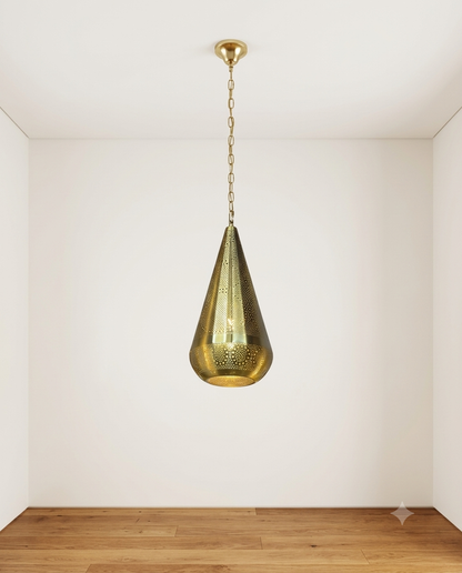 Moroccan Oval Brass Pendant Light
