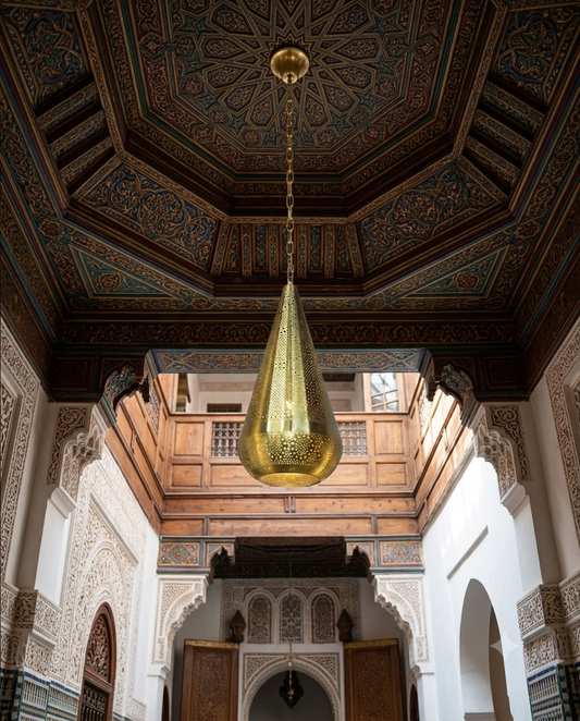 Moroccan Oval Brass Pendant Light