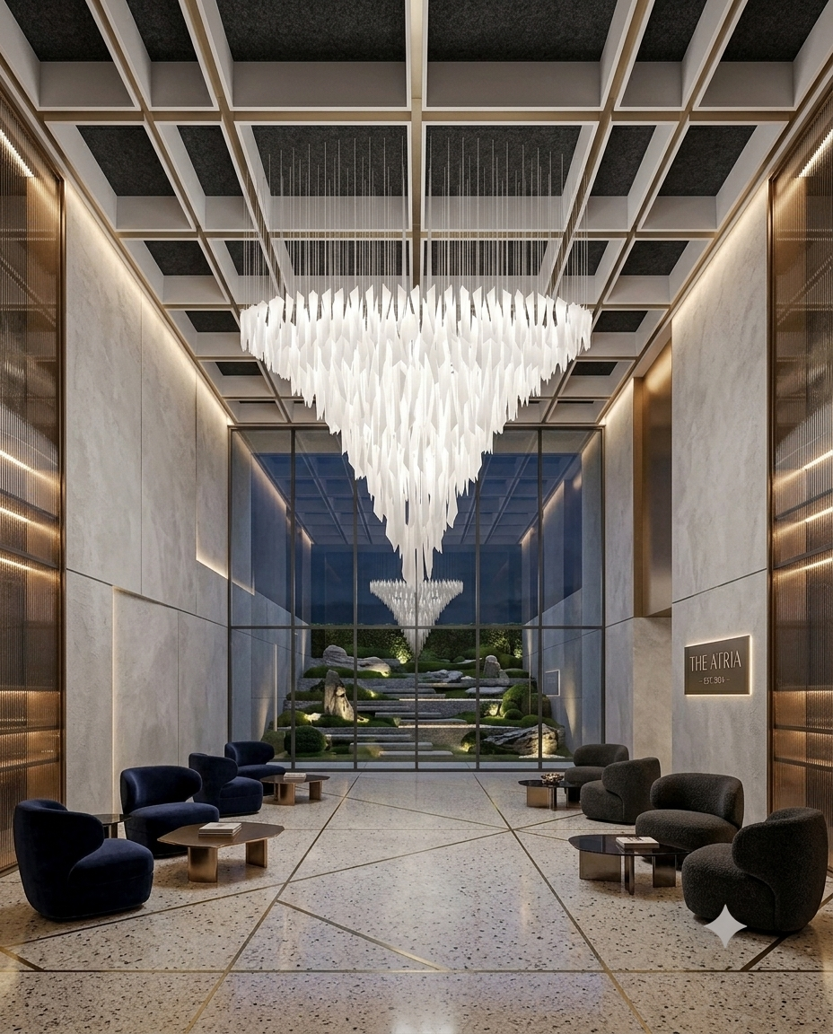 Custom Ice Glass Chandelier – 2m Grand Ceiling Light for High Ceilings