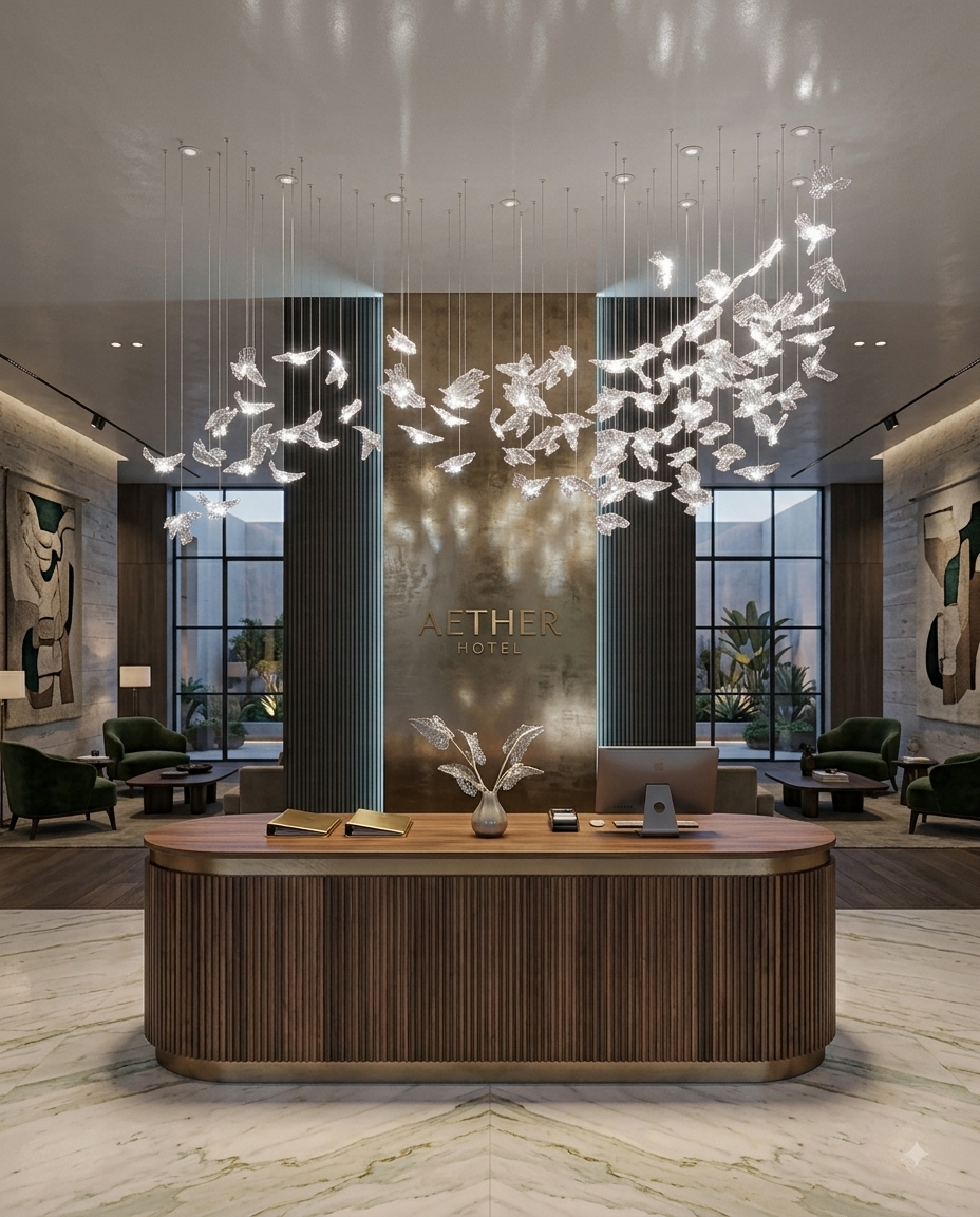 Modern Flying Bird & Leaf Crystal Chandelier – 2M Custom Pendant Light for Dining & Hall