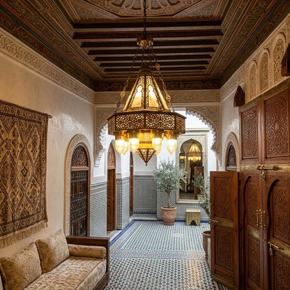 Moroccan Style 8-Light Octagonal Hanging Pendant Chandelier