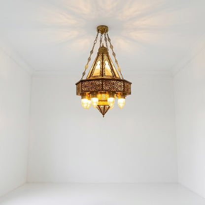 Moroccan Style 8-Light Octagonal Hanging Pendant Chandelier