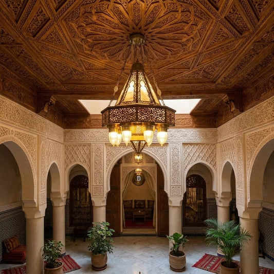 Moroccan Style 8-Light Octagonal Hanging Pendant Chandelier
