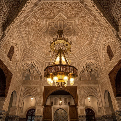 Moroccan Style 8-Light Octagonal Hanging Pendant Chandelier