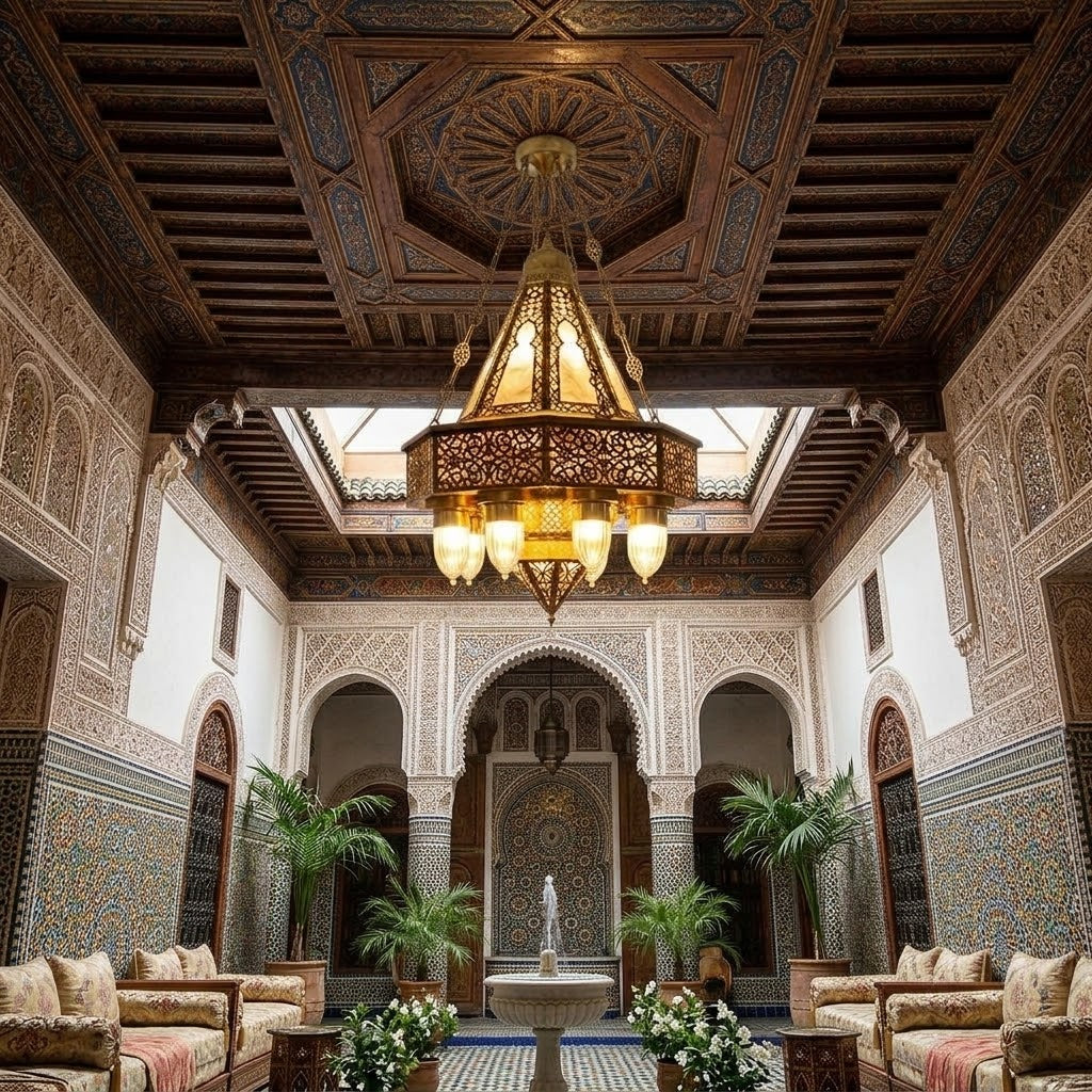 Moroccan Style 8-Light Octagonal Hanging Pendant Chandelier