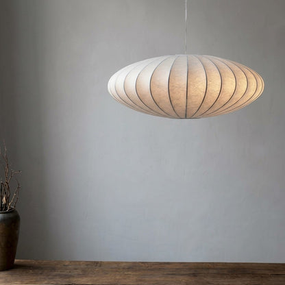 Mid-Century Modern Oval Pendant Lamp – Soft Cocoon Glow