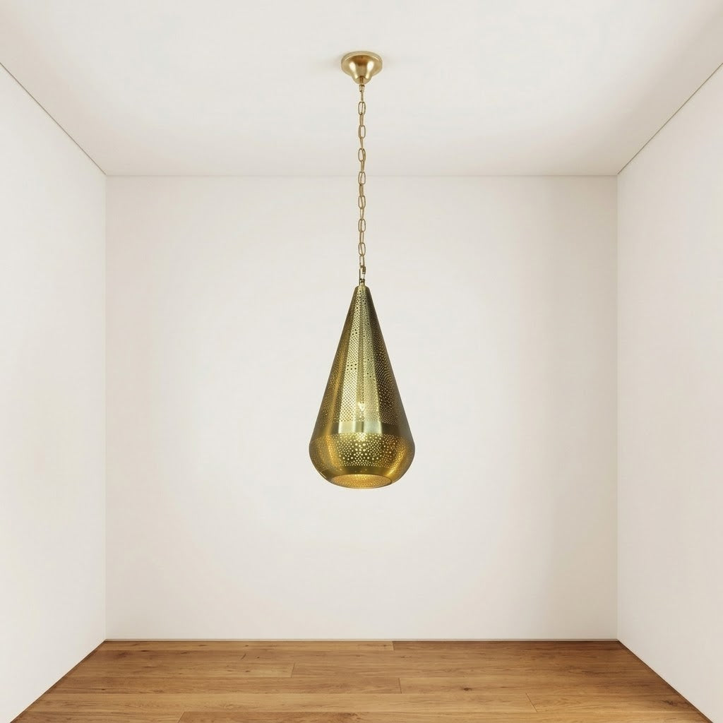 Moroccan Oval Brass Pendant Light
