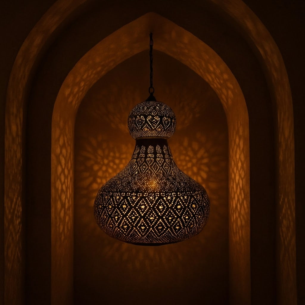 Moroccan Brass Pendant Light – Brass Islamic Hanging Lamp