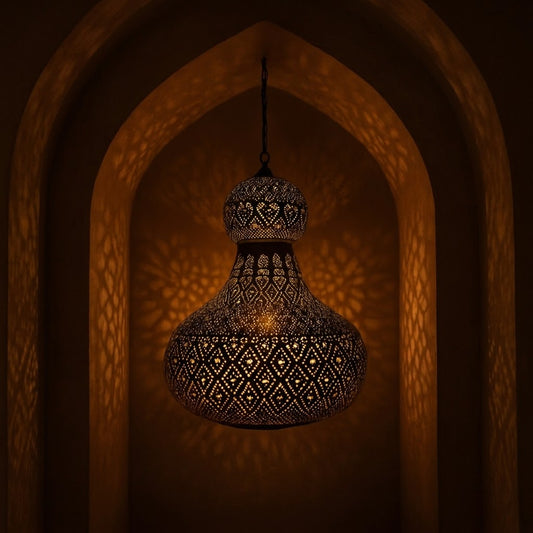 Moroccan Brass Pendant Light – Brass Islamic Hanging Lamp