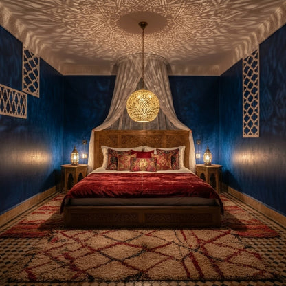 Moroccan Brass Globe Pendant Light Round Ball Shape