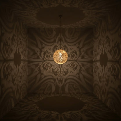 Moroccan Brass Globe Pendant Light Round Ball Shape