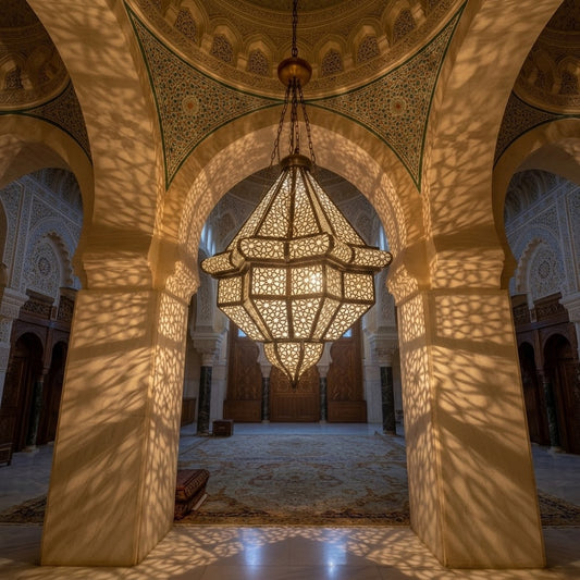 The Sultan’s Radiance – Hand-Etched Moroccan Brass Lantern