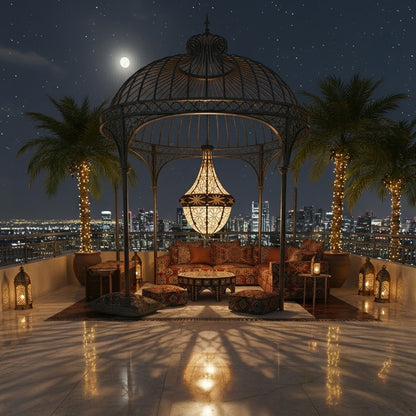Modern Ramadan Cannon Decor – Handcrafted Brass & Frosted Glass Midfa Al Iftar – Luxury Islamic Ornament for Home & Majlis
