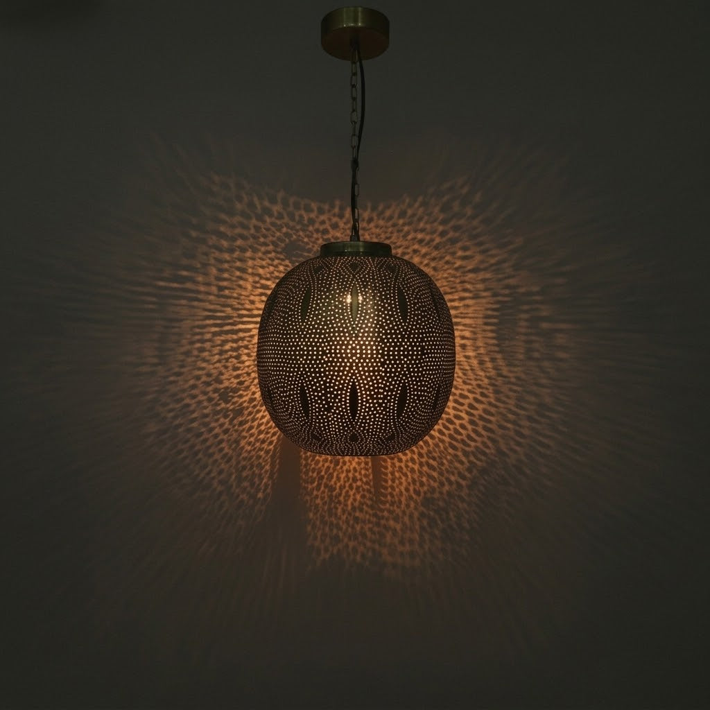 Handcrafted Brass Orb Pendant Light