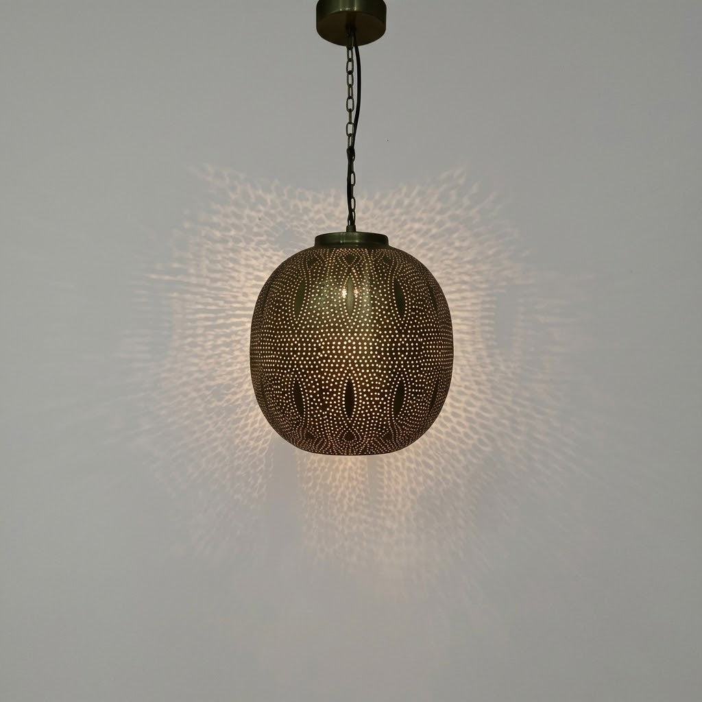 Handcrafted Brass Orb Pendant Light