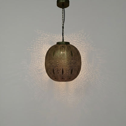 Handcrafted Brass Orb Pendant Light