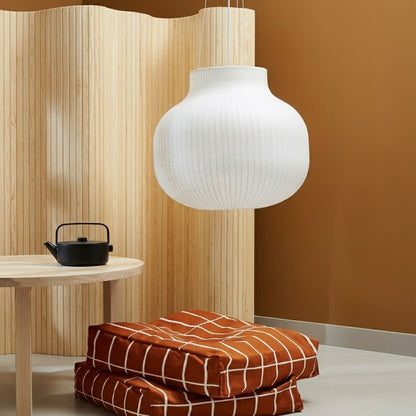 Muuto-Inspired Ribbed Globe Pendant Light – Soft Minimalist Statement for Modern Interiors