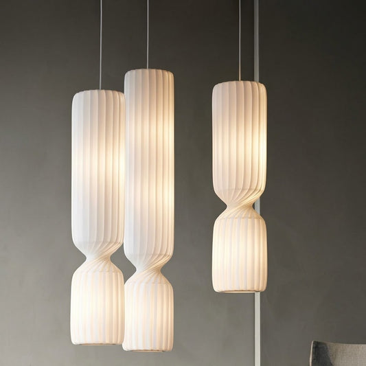 Modern Nordic Twist Pendant Light – Vertical Ripple Design ( Single Pieces)