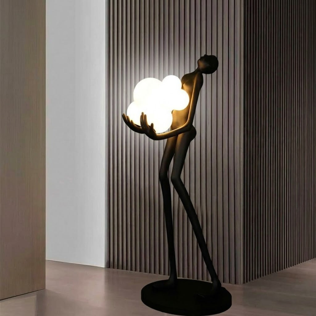 Sculpture Floor Lamp with Globe Lights