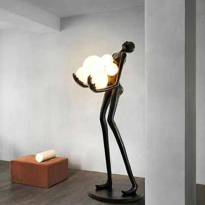 Sculpture Floor Lamp with Globe Lights